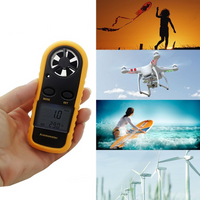 Thumbnail for Side angle of digital anemometer with backlight display