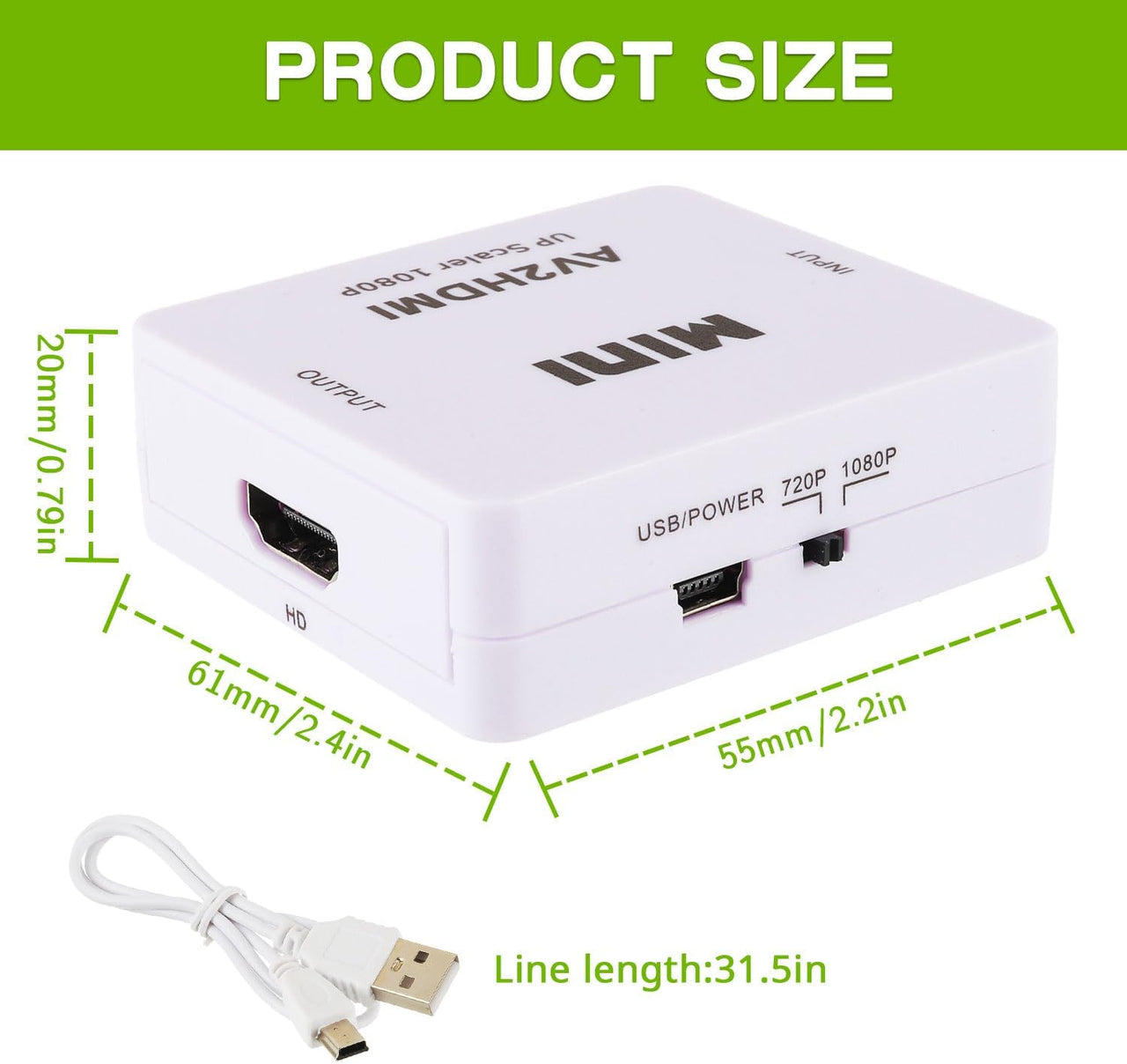 HDMI Converter - RCA to HDMI Adapter
