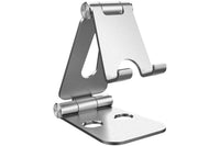 Thumbnail for Foldable aluminum tablet stand silver sleek alloy aluminium body