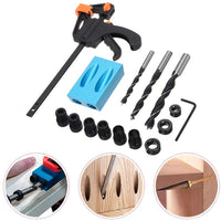 Thumbnail for Pocket Hole Jig Kit Dowel Drill Joinery Kit 15PCS