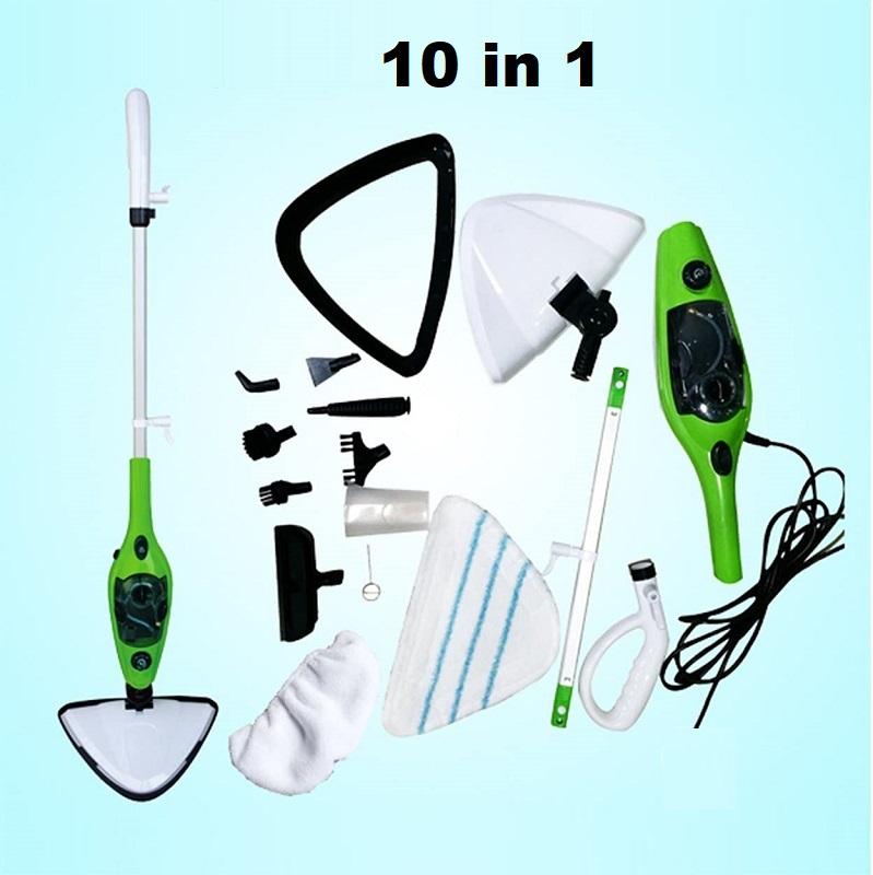 Steam mop showing control panel and buttons