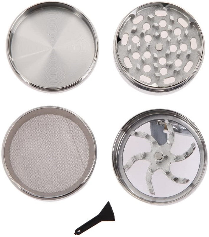 Herb grinder bottom compartment for pollen