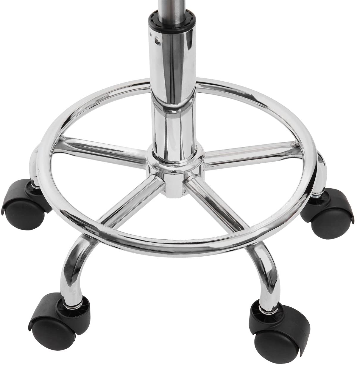 Rolling stool frame with chrome finish