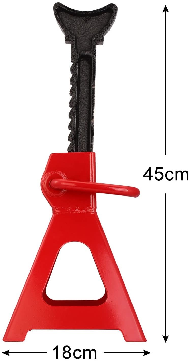 Axle stand height adjustment scale detail