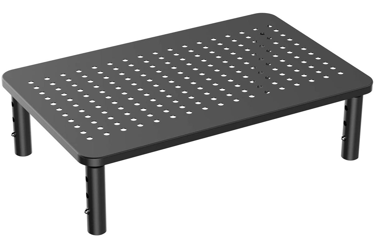 Monitor riser with black powder coated finish