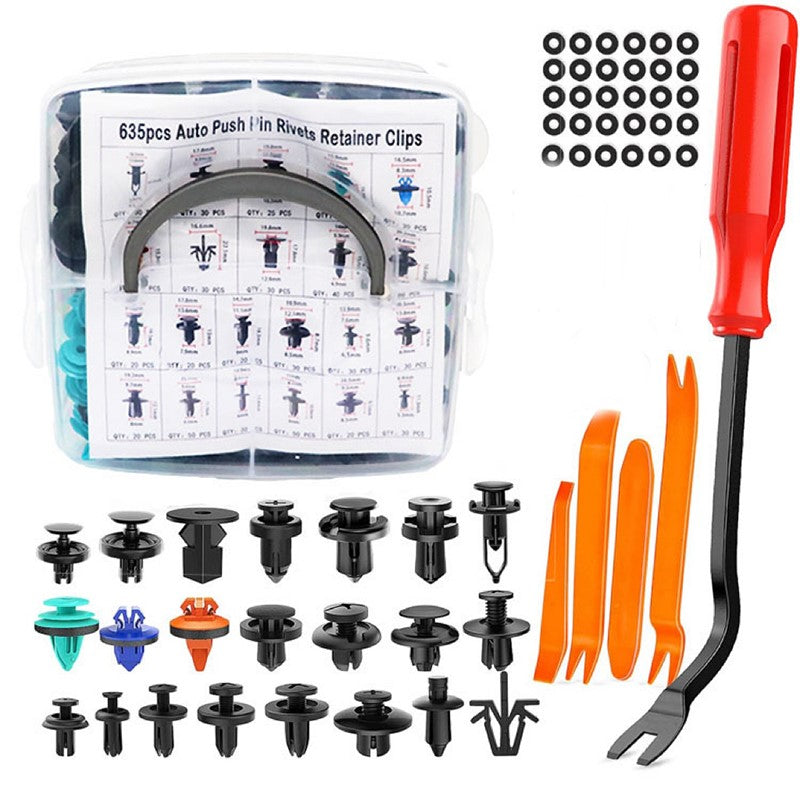 635PCS Car Body Trim Clips Retainer Bumper Rivets Fastener Kit