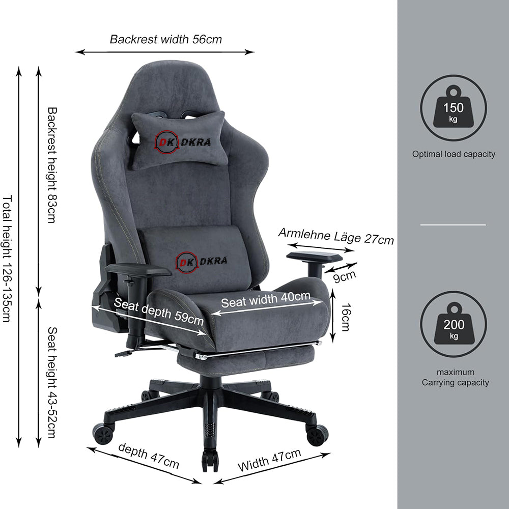 DKRA Gaming Chair Adjustable Rotating Task Chair
