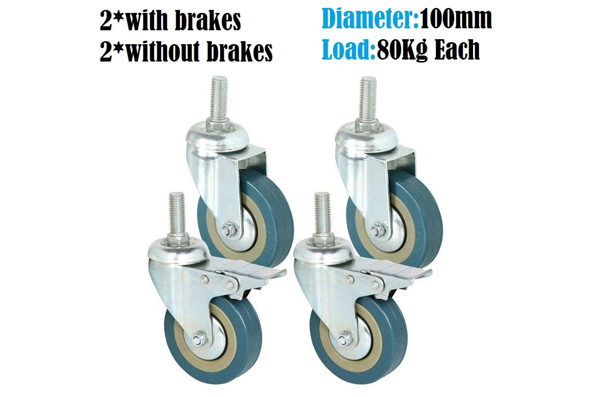 Caster wheels used on workshop trolley