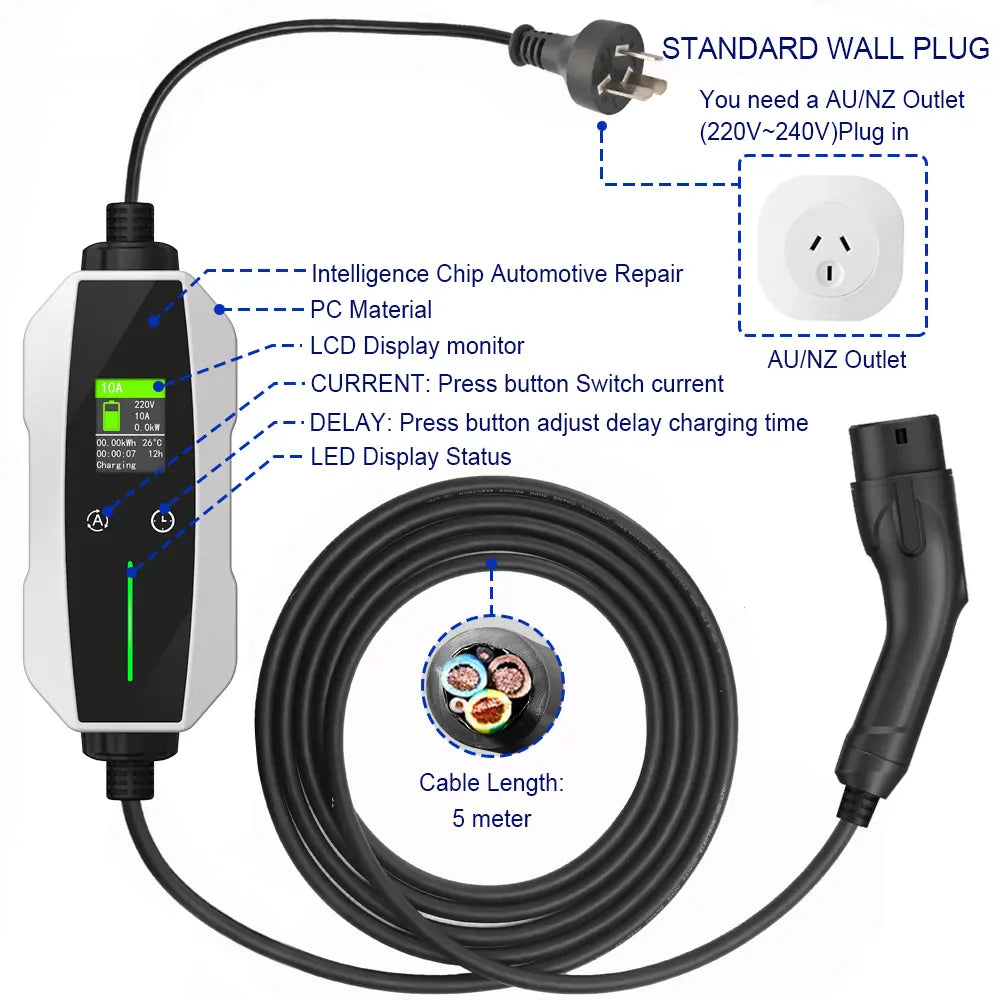 Wall mount cradle for portable EV charger