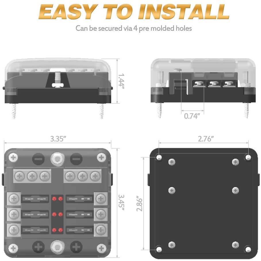 6 Circuit Negative Bus Blade Fuse Block - The Shopsite