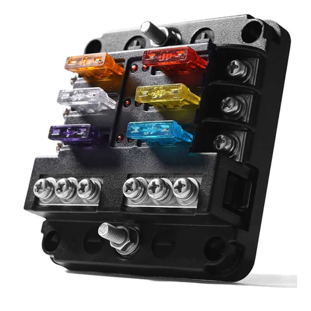 Side angle showing compact fuse block design
