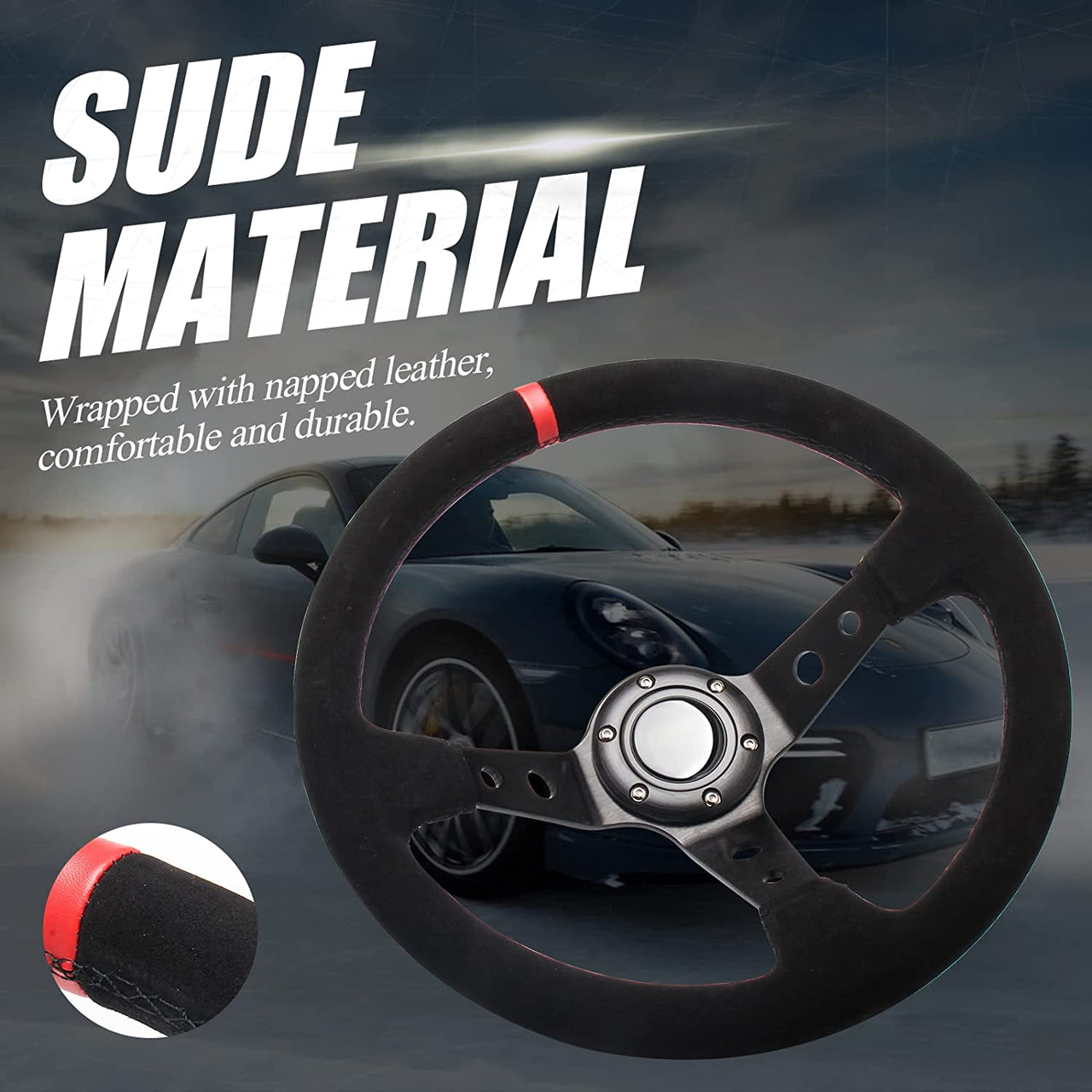 Deep dish steering wheel 95mm dish depth