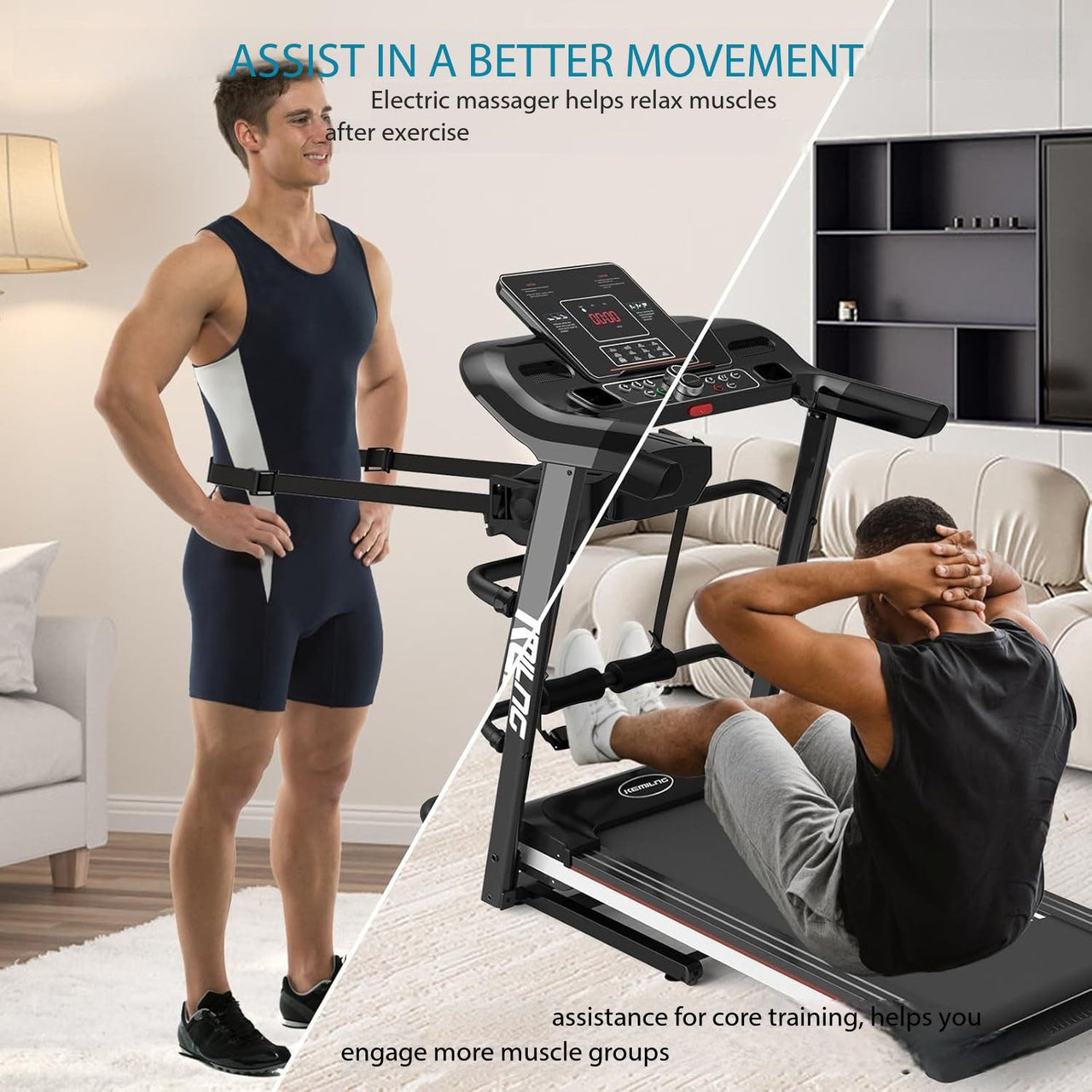 Multifunctional Foldable Treadmill 120 kg Capacity