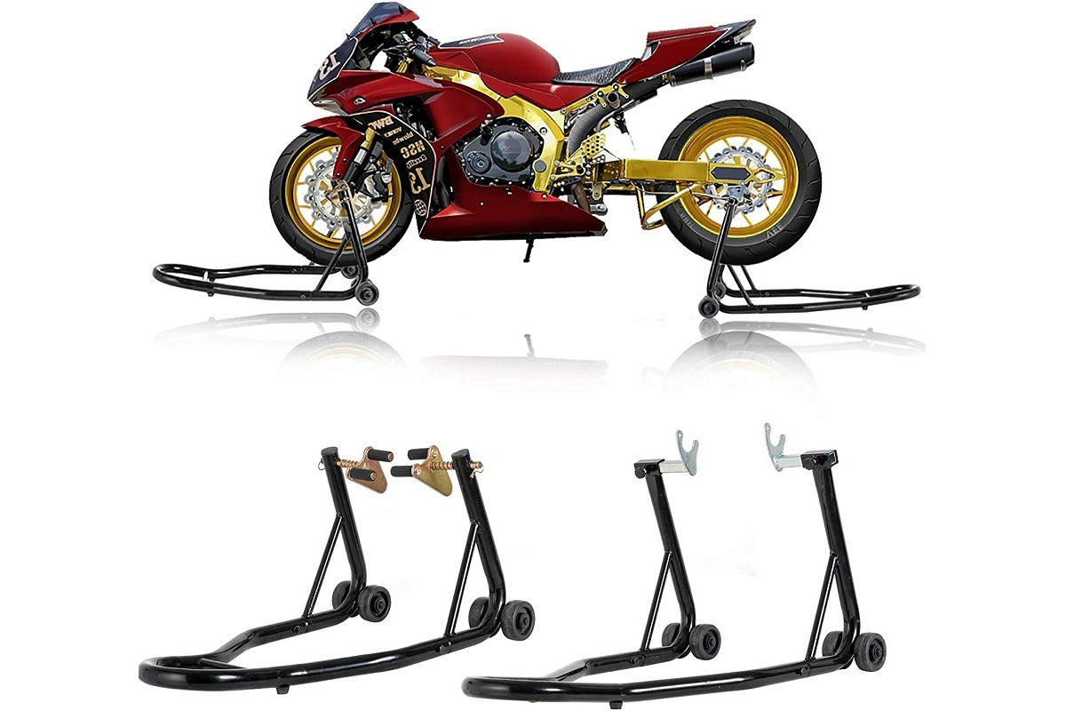 Front stand holding bike fork securely