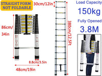 Thumbnail for Telescopic Ladder 3.8m Aluminium Extension Ladder