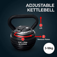 Thumbnail for Adjustable Kettlebell 18kg/40lbs
