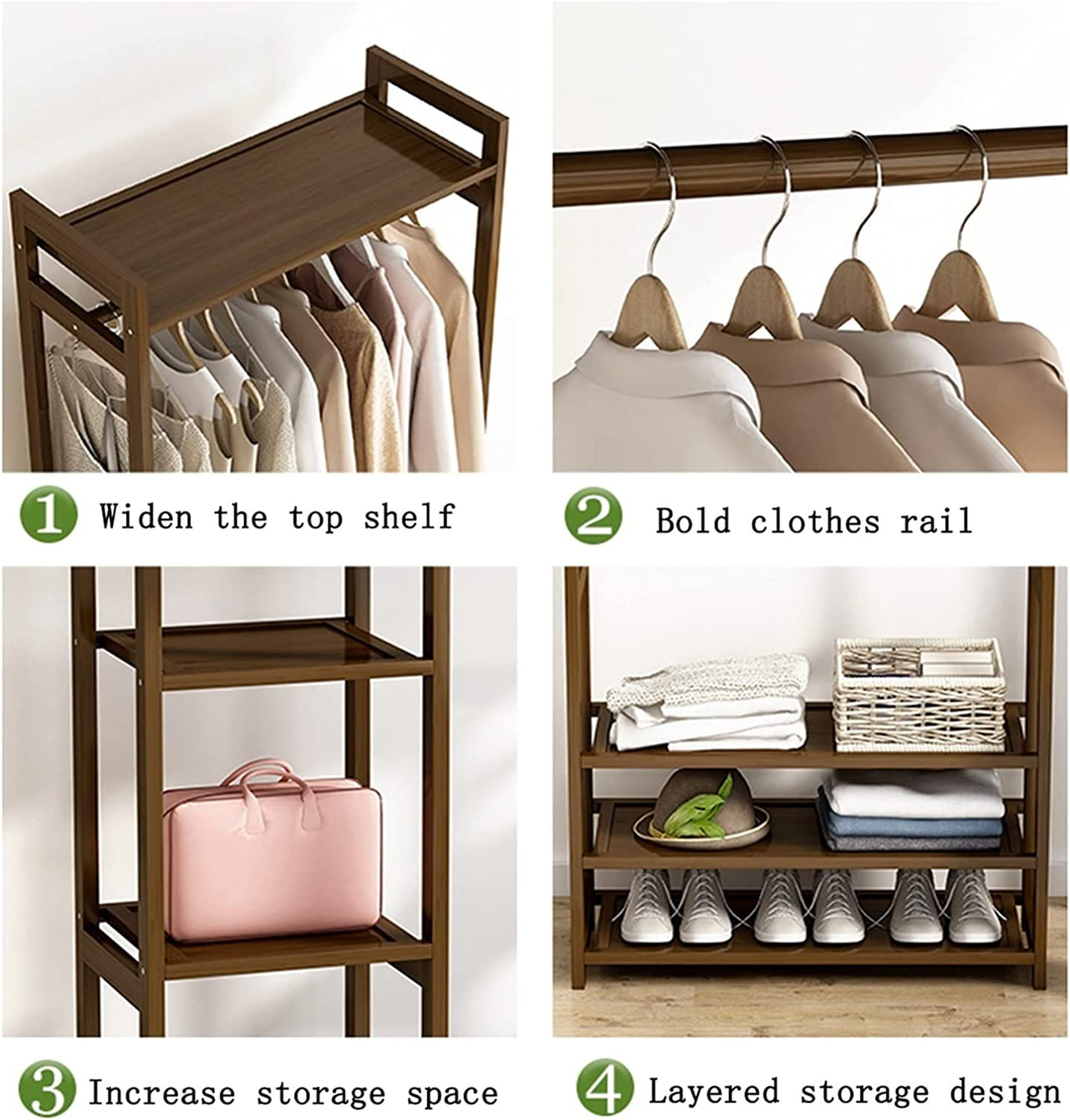 Bamboo Wardrobe Clothes Rack