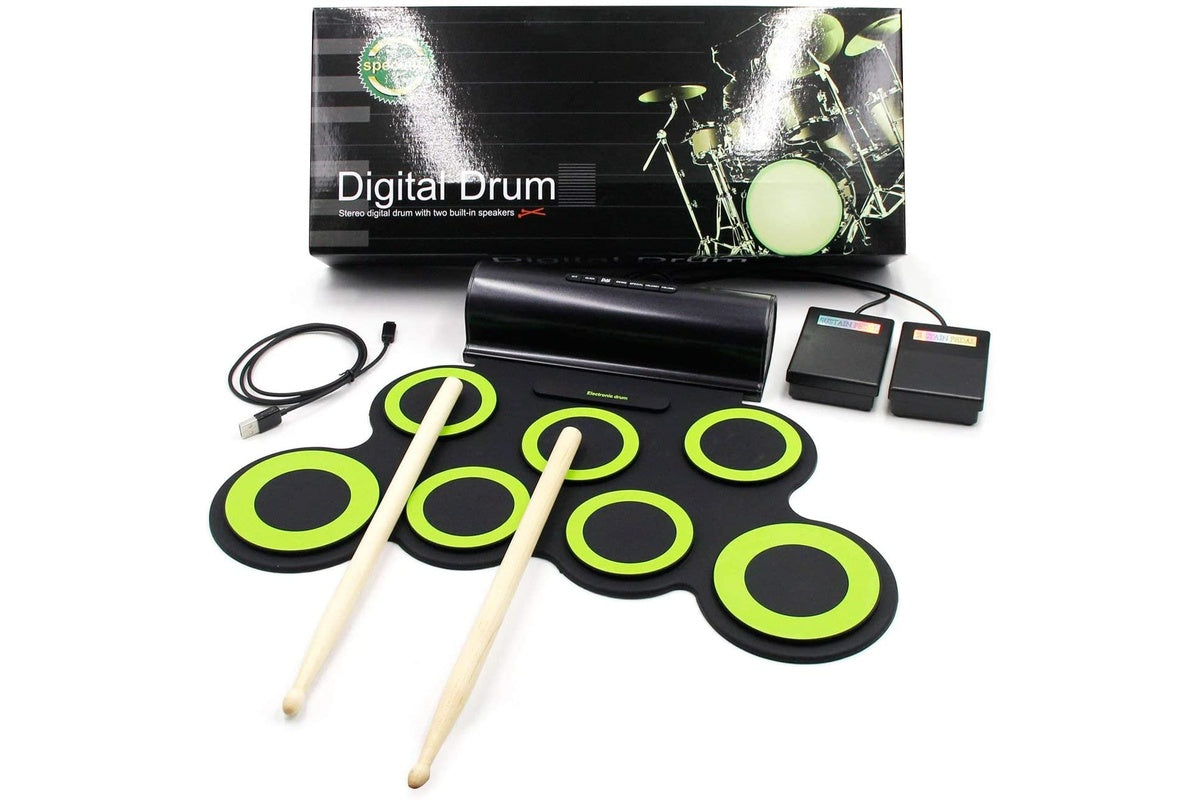 Drum kit connected to headphones