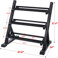Thumbnail for 3-Tier Dumbbell Rack for Home Gym