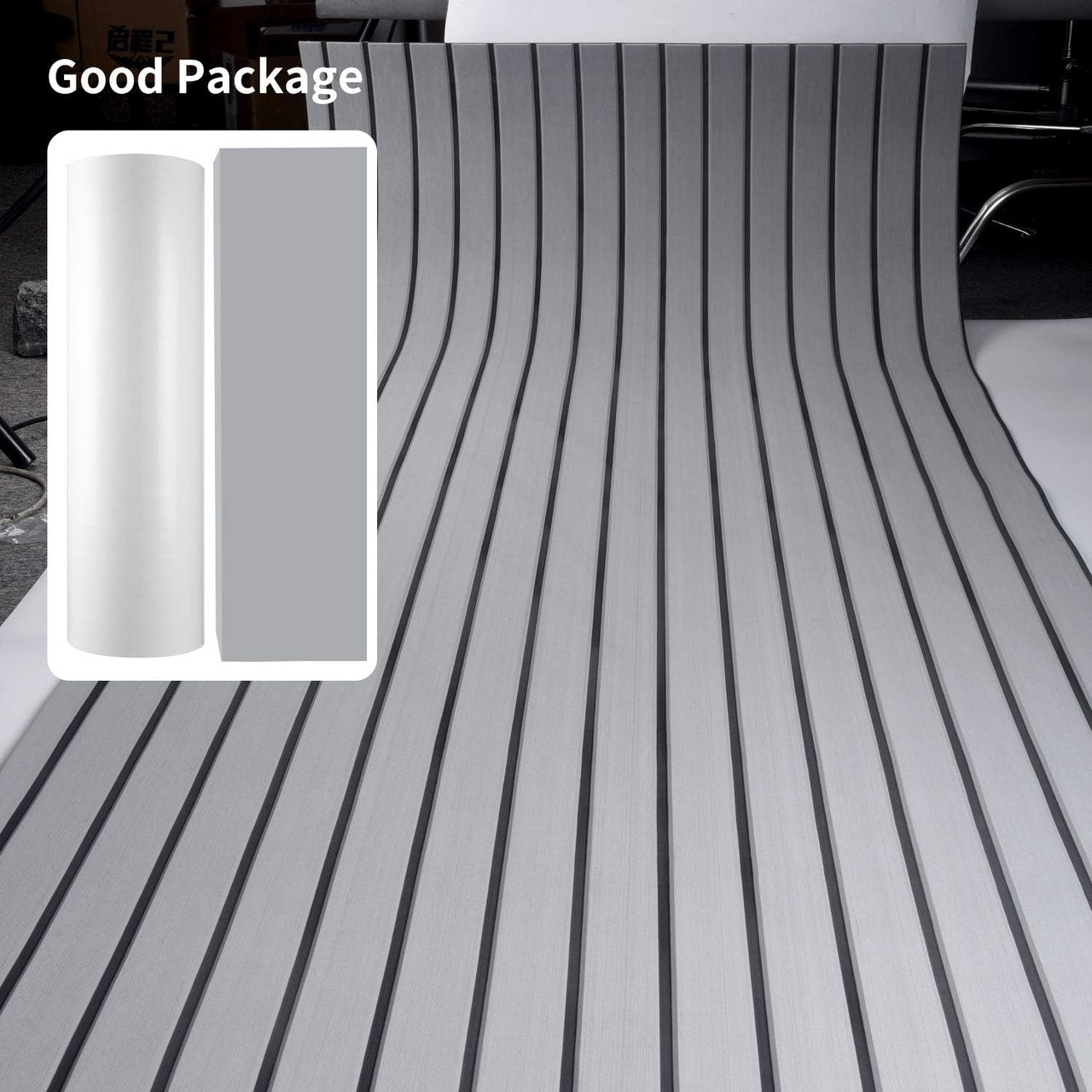 Marine carpet mat on cockpit floor