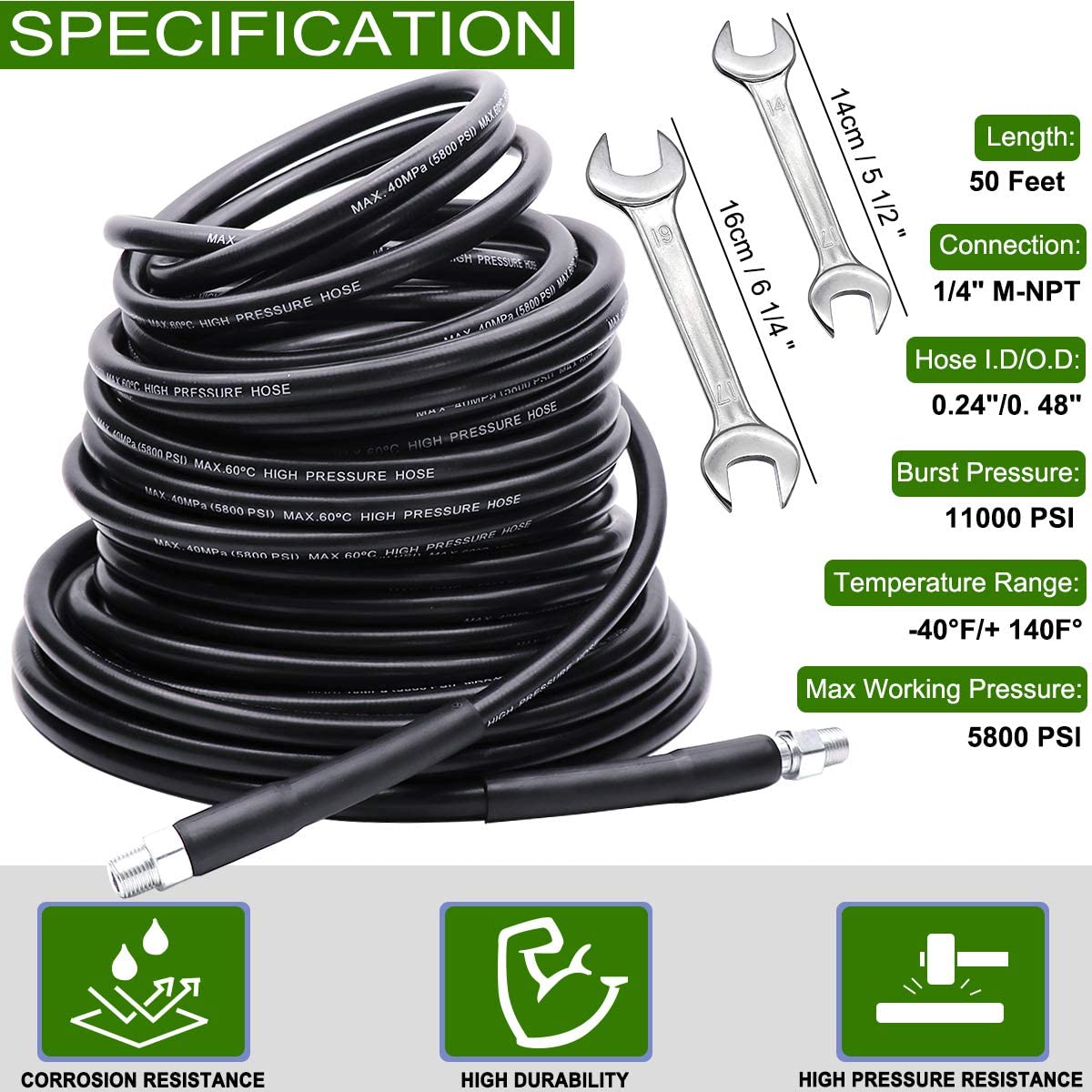 High pressure sewer jetting hose with textile braid