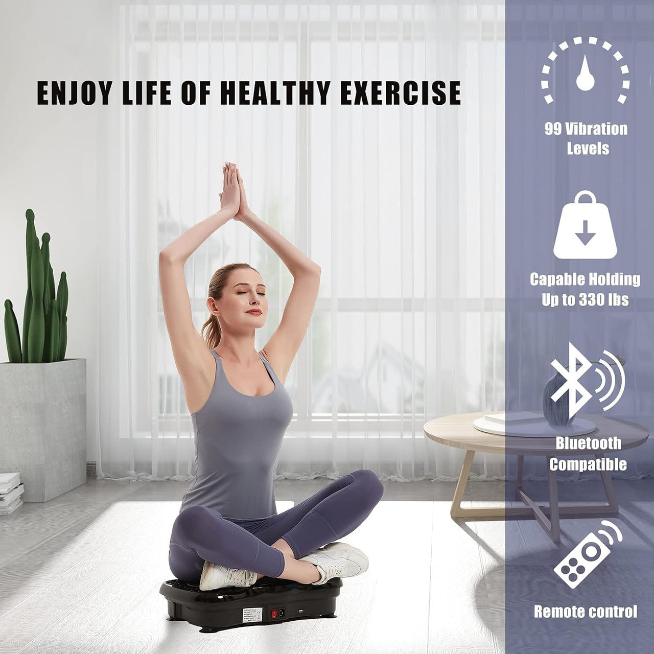 Bluetooth speaker feature on vibration plate exercise machine