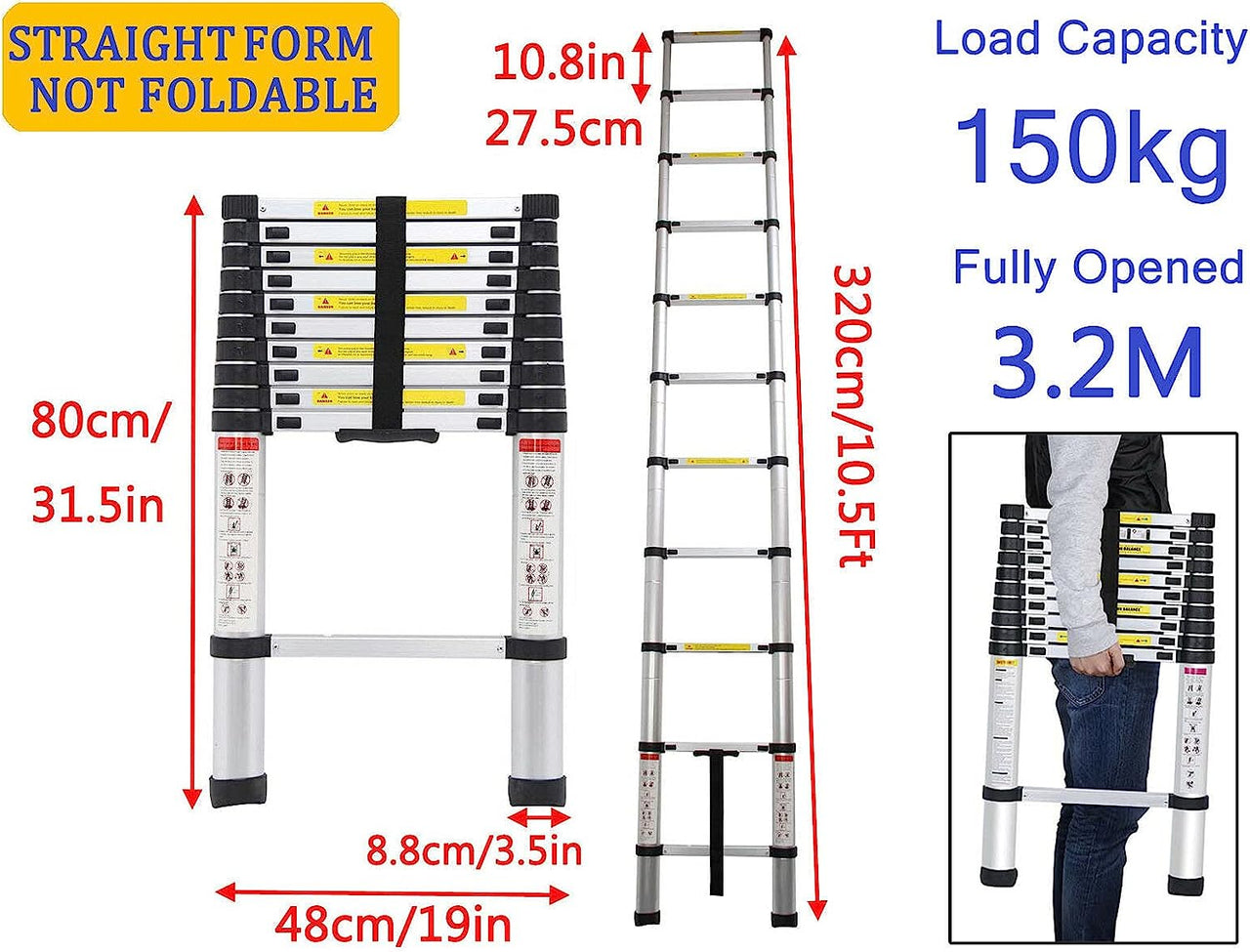 Telescopic Ladder 3.2m Multi-Purpose Foldable Ladder