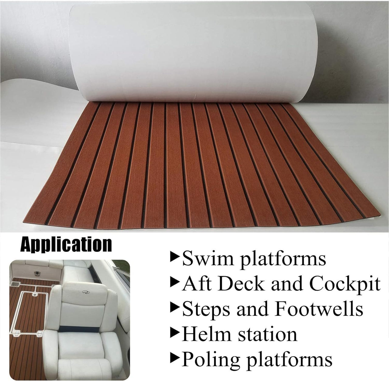 Marine Carpet Teak Boat Flooring Mat EVA