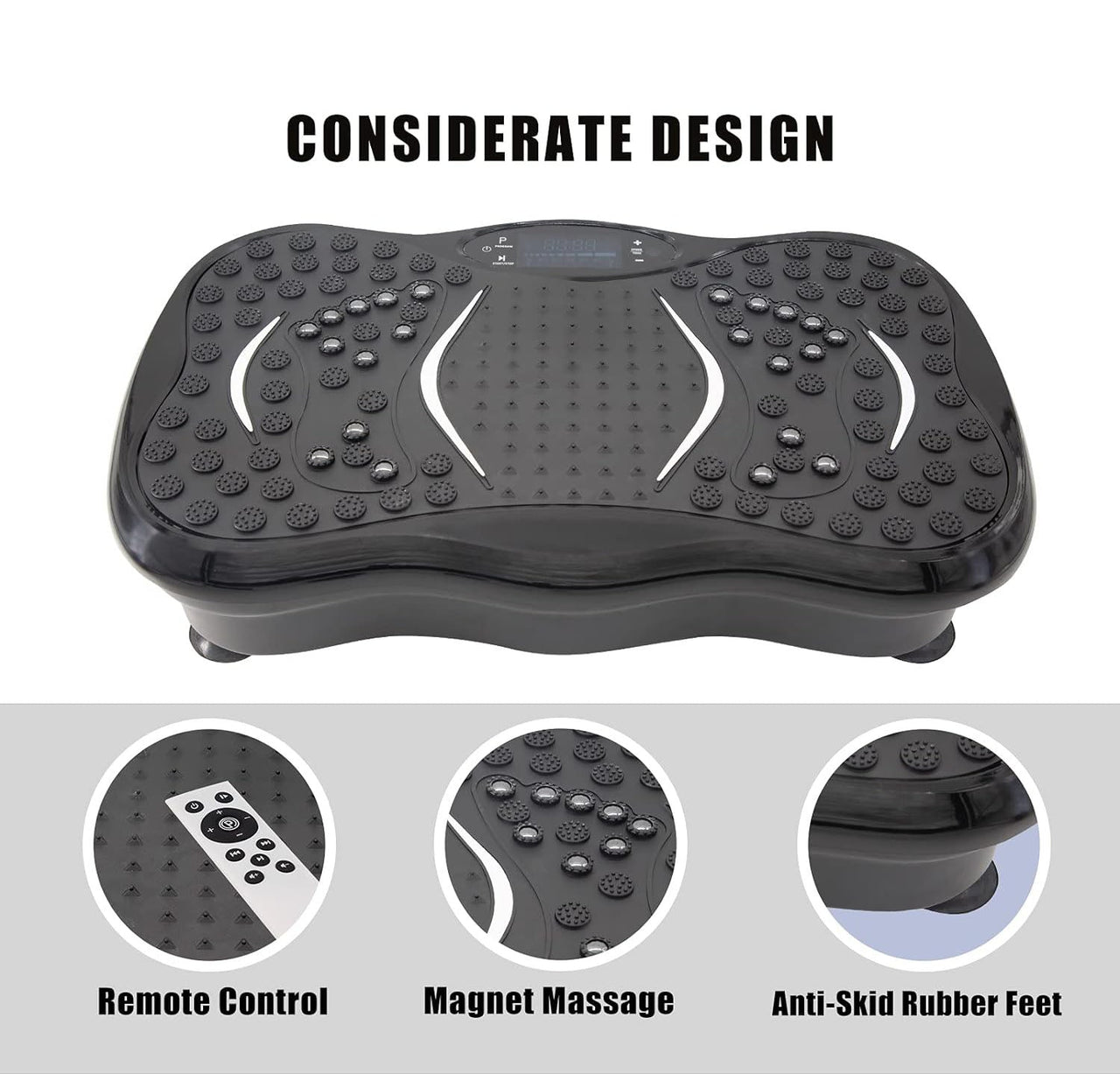 Vibration plate exercise machine with resistance band set