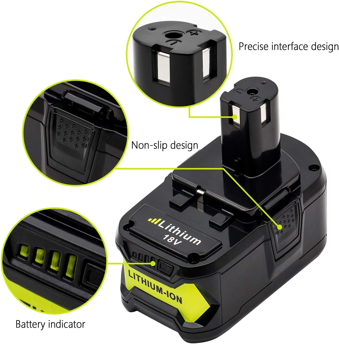 Ryobi 18V 6AH Battery Compatible Replacement Battery