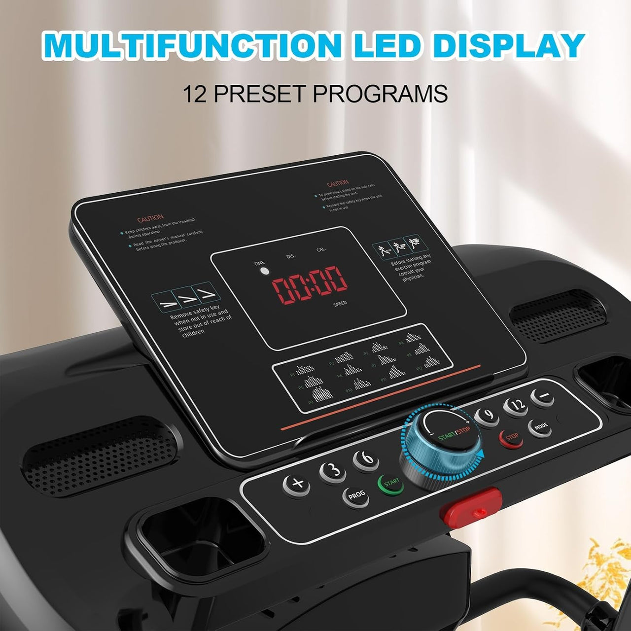 Multifunctional Foldable Treadmill 120 kg Capacity