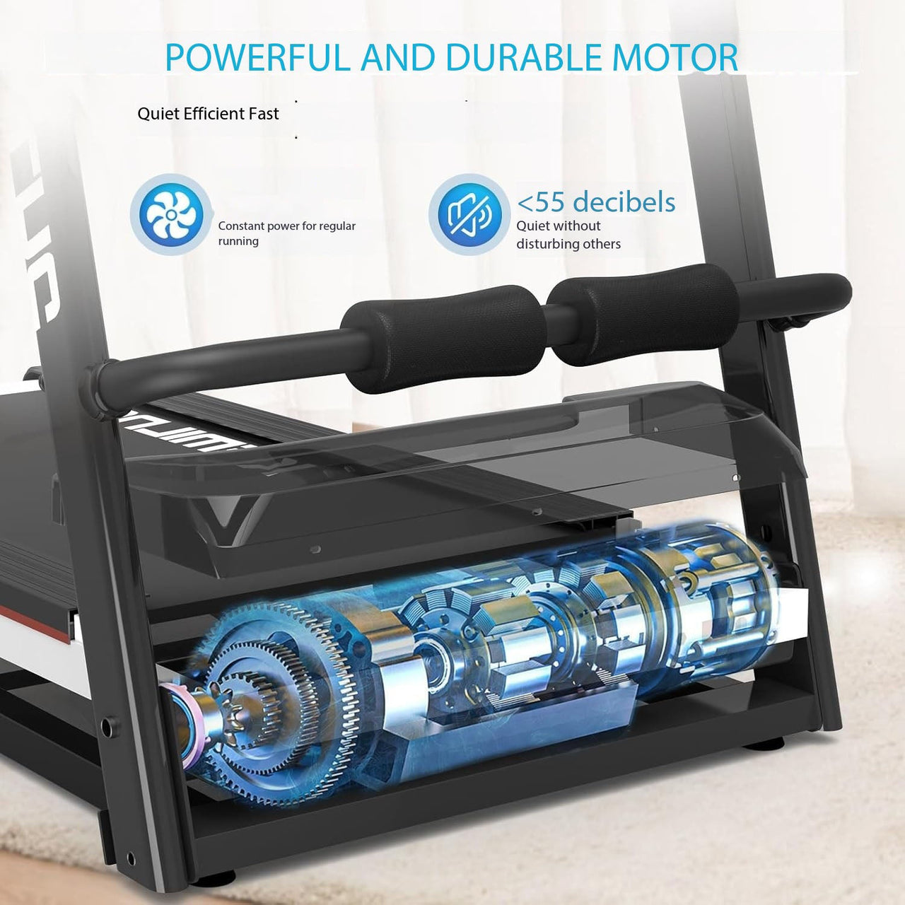 Multifunctional Foldable Treadmill 120 kg Capacity