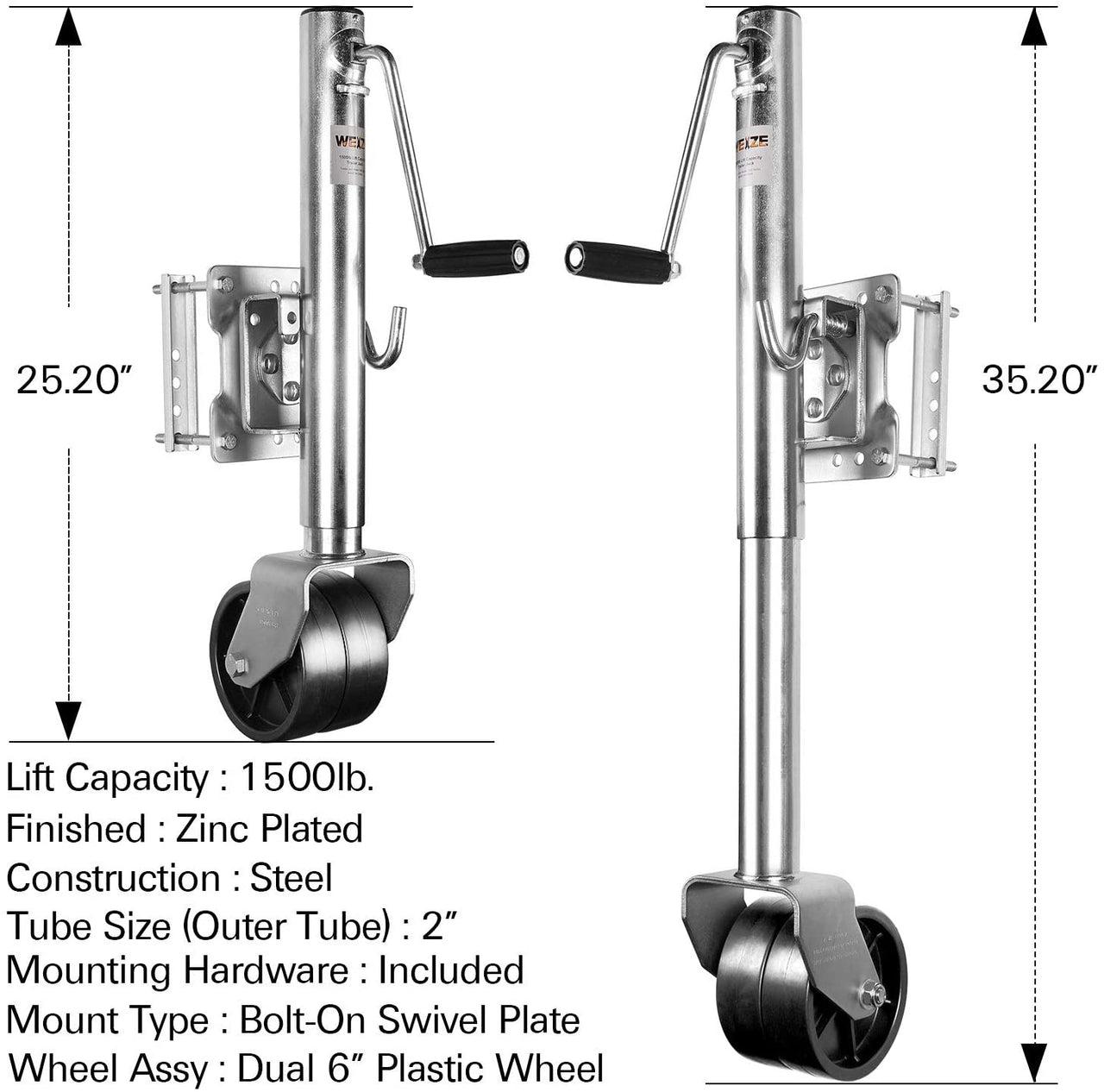 Heavy Duty Jockey Wheel 1500lbs
