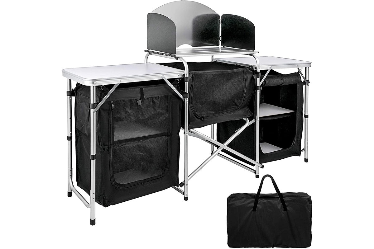 Side view showing adjustable height of kitchen table