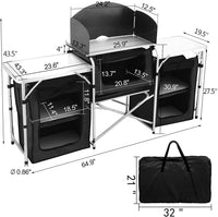 Thumbnail for Camping Kitchen Table Portable Folding Camp Cook Table