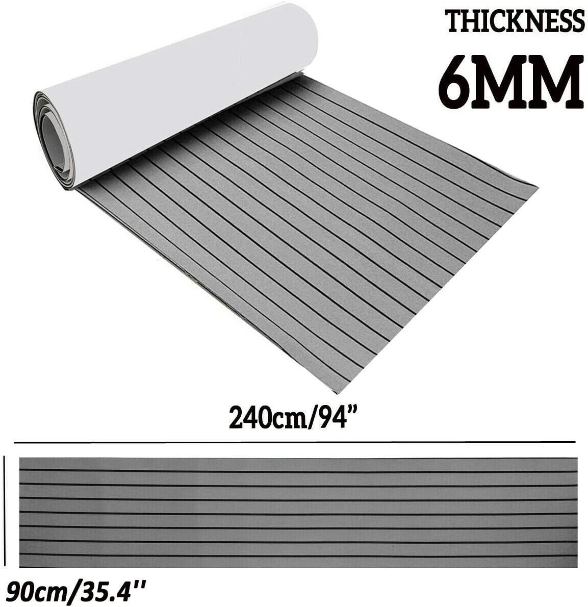 Boat deck covered with teak pattern mat