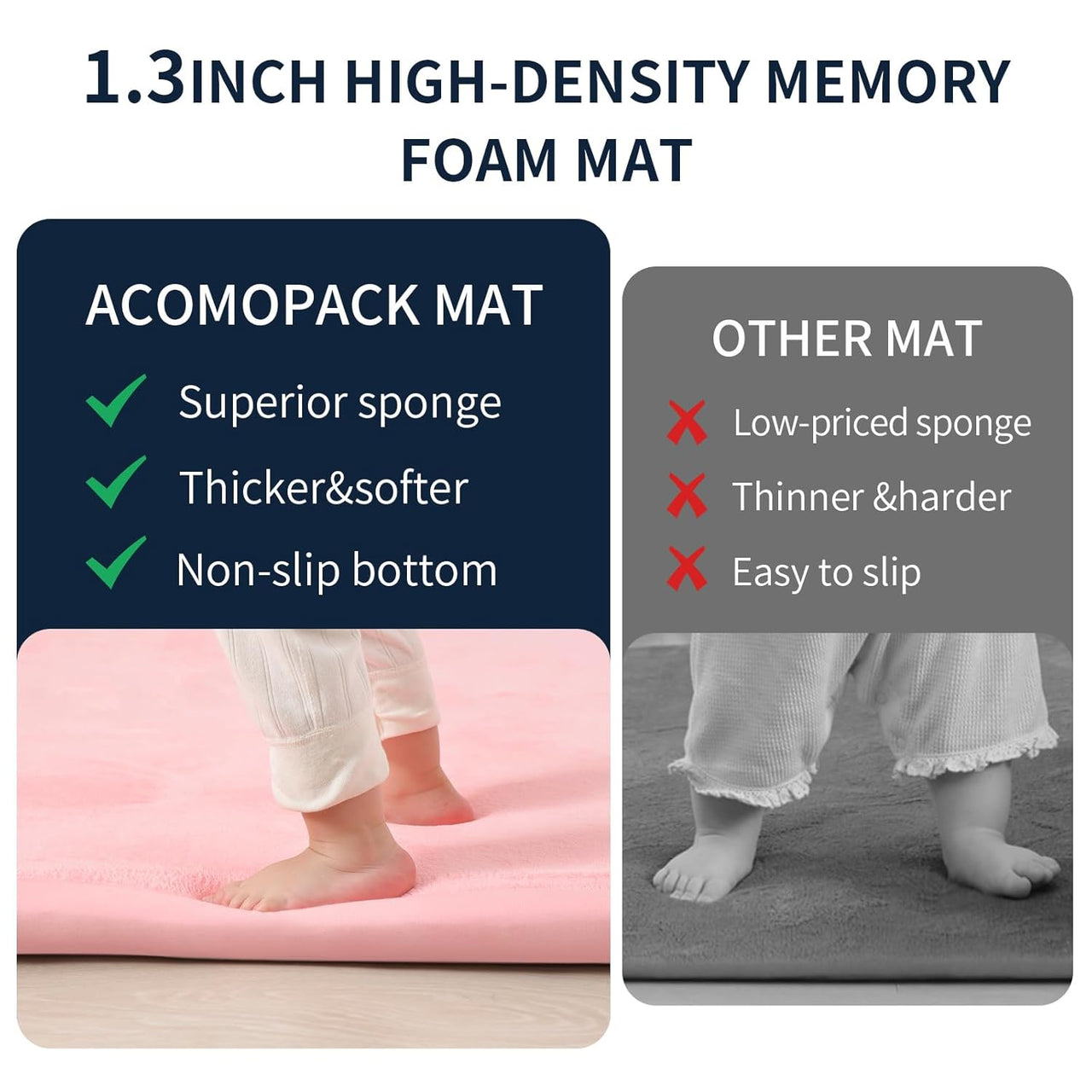 Soft Play Mat Baby Play Mat Memory Foam Soft-Touch Mat