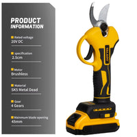 Thumbnail for Cordless pruner with sharpening kit and gloves