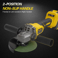 Thumbnail for Cordless angle grinder 21V with dual batteries attached