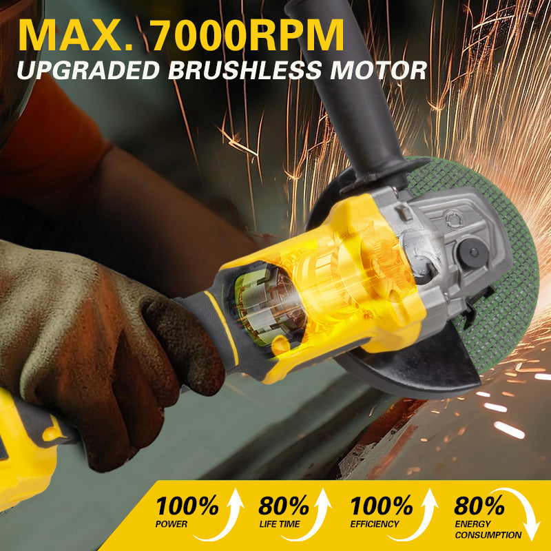 Angle grinder ergonomic handle and trigger lock