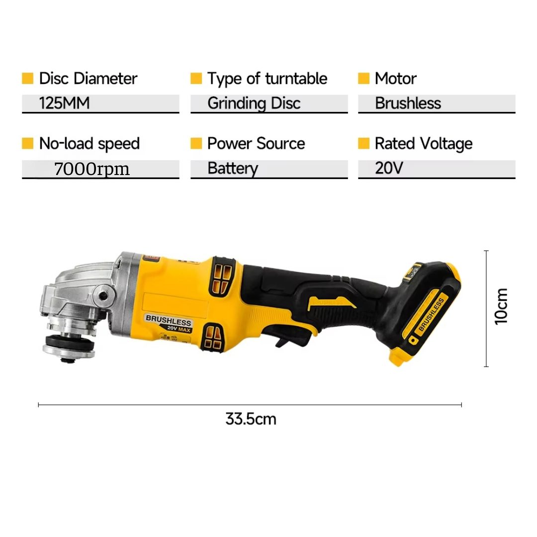 Angle grinder 21V with adjustable speed control