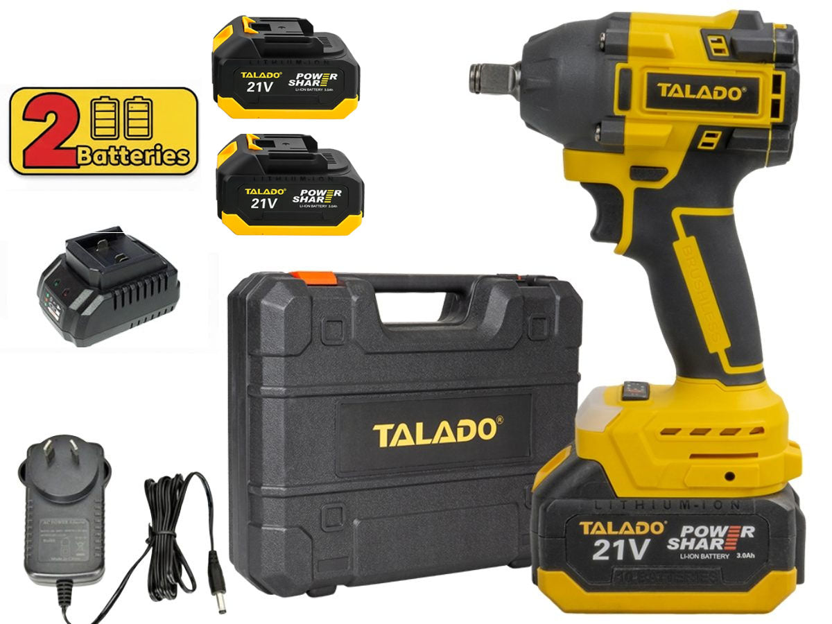 Side angle of cordless impact wrench showing ergonomic grip