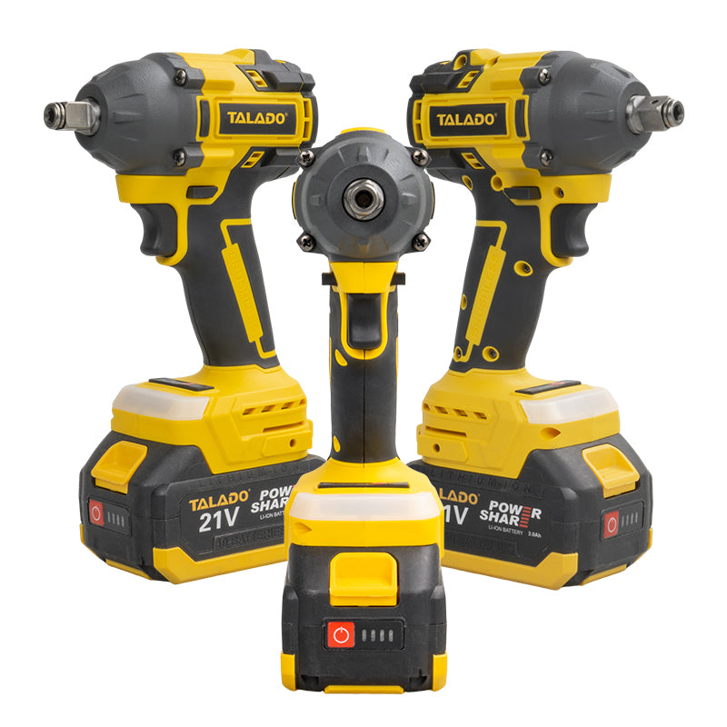 Cordless impact wrench with battery pack attached