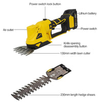 Thumbnail for Cordless hedge trimmer with included charger and blade covers