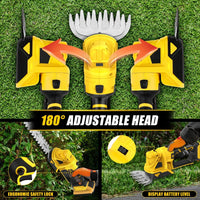 Thumbnail for Cordless hedge trimmer trimming garden shrubs