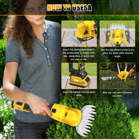 Thumbnail for Cordless hedge trimmer showing battery pack installed