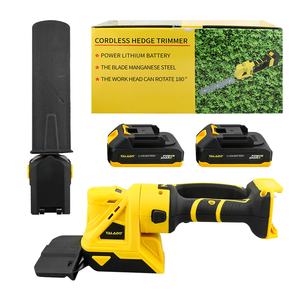 Cordless hedge trimmer ergonomic rubber handle grip