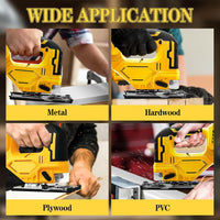 Thumbnail for Cordless jigsaw with battery pack attached