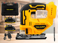 Thumbnail for Top view of cordless jigsaw with LED work light on