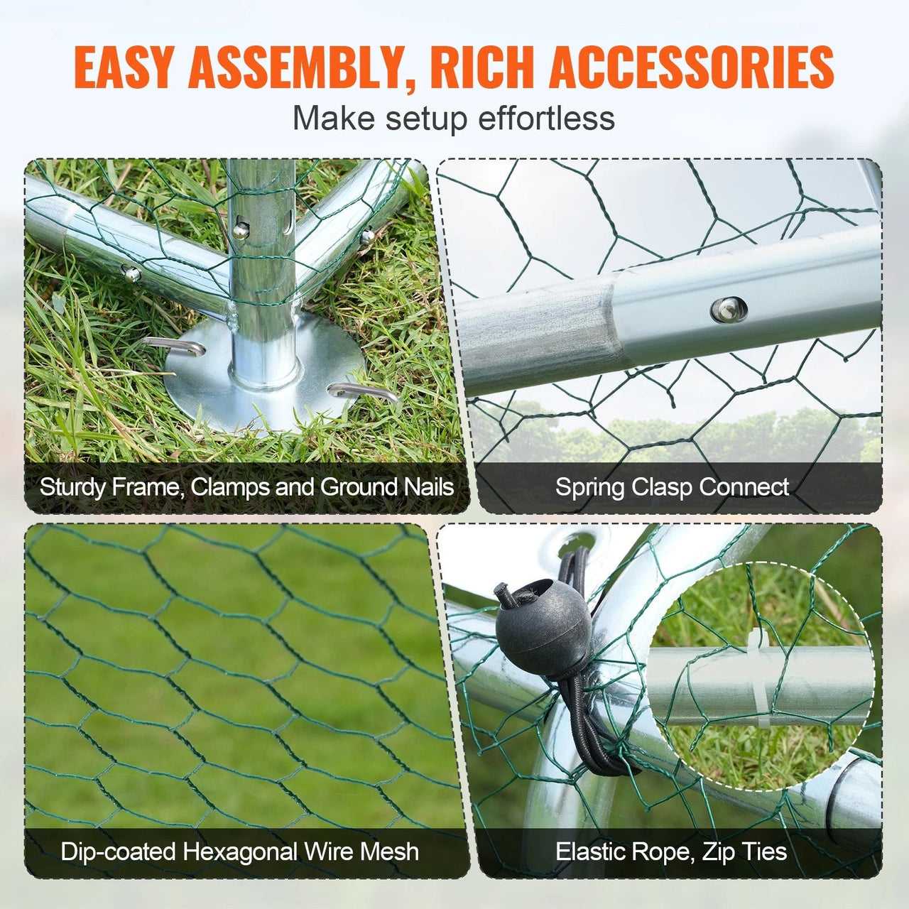 Chicken coop run predator-resistant mesh